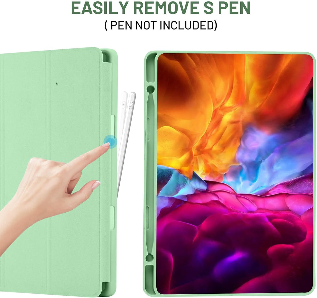 Hoes voor Samsung Galaxy Tab S6 Lite (2024) / Tab S6 Lite (2022) / Tab S6 Lite (2020), Techsuit, Flex Trifold, Matcha Groen
