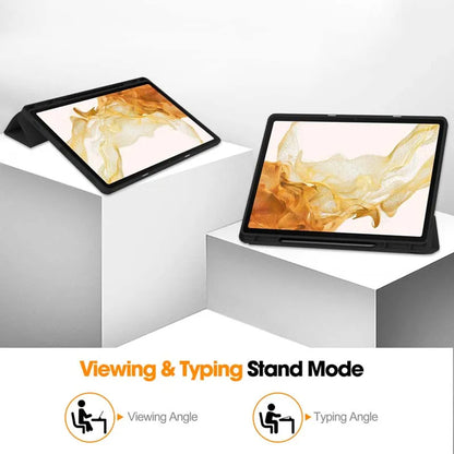 Hoes voor Samsung Galaxy Tab S8+ / Tab S7+, Techsuit, Flex Trifold, Zwart