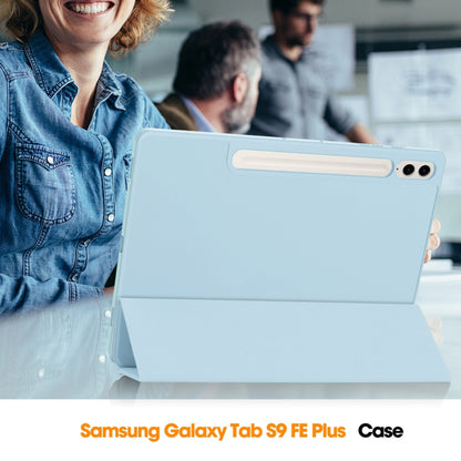 Hoes voor Samsung Galaxy Tab S9 FE+, Techsuit, Flex Trifold, Blauw