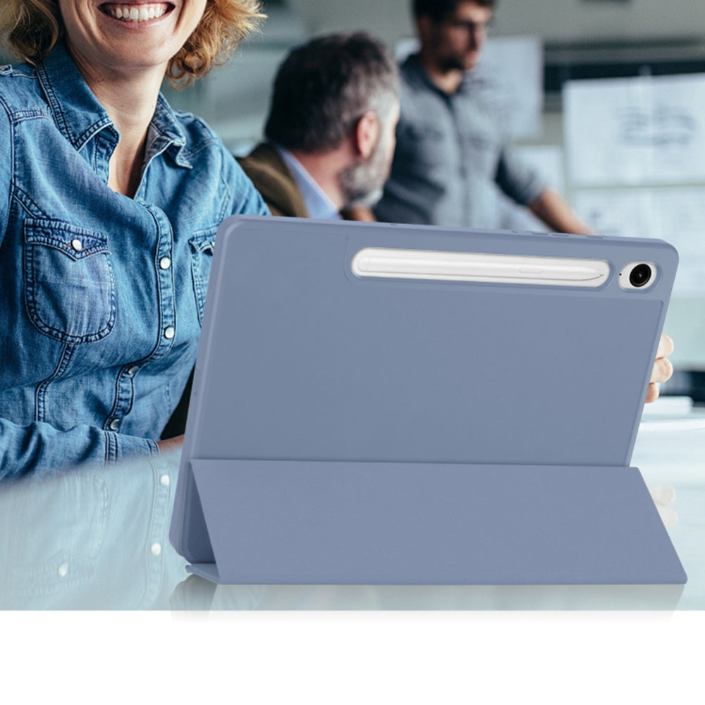 Hoes voor Samsung Galaxy Tab S10 FE / Tab S9 FE / Tab S9, Techsuit, Flex Trifold, Gri