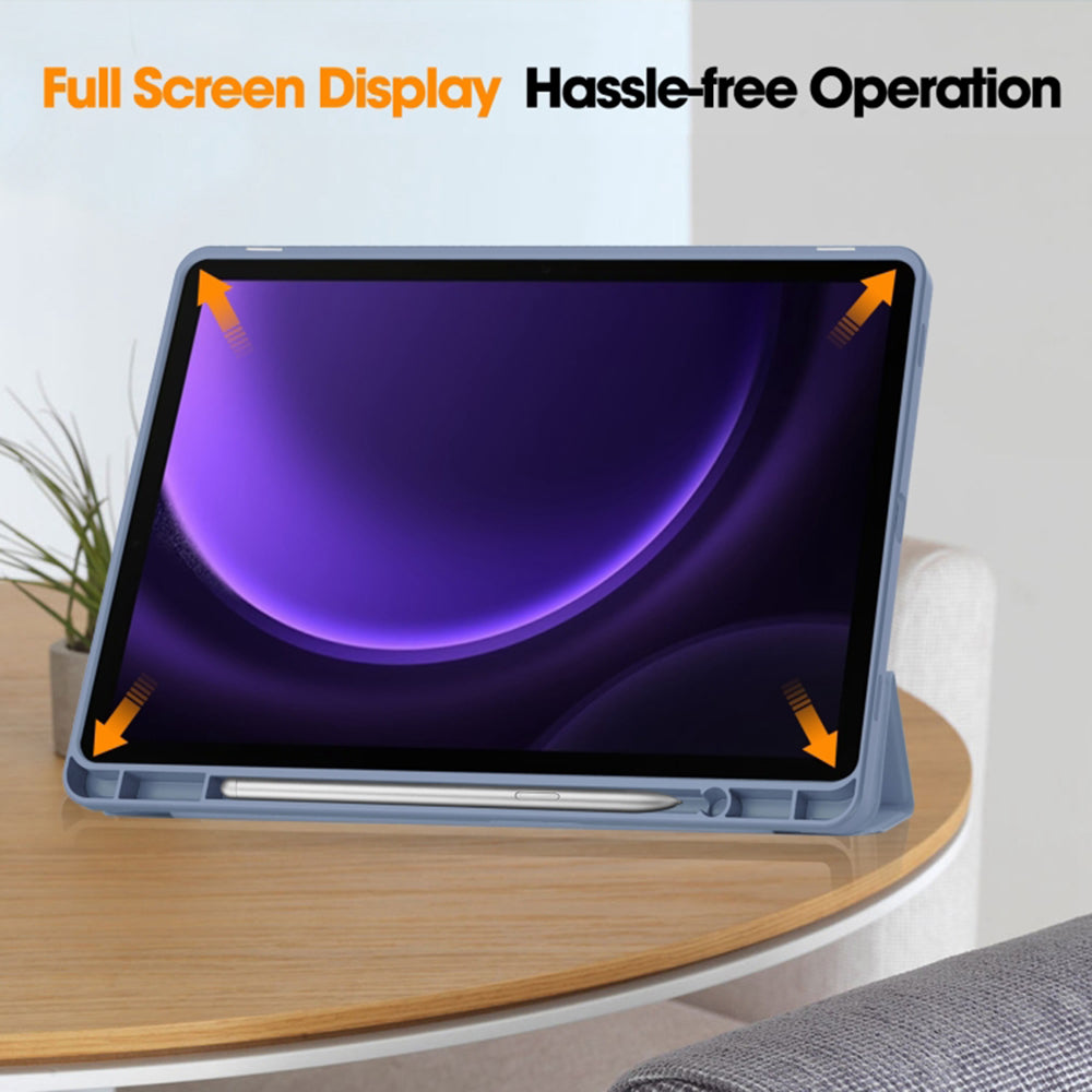 Hoes voor Samsung Galaxy Tab S9 FE / Tab S9 / Tab S10 FE, Techsuit, Flex Trifold, Paars