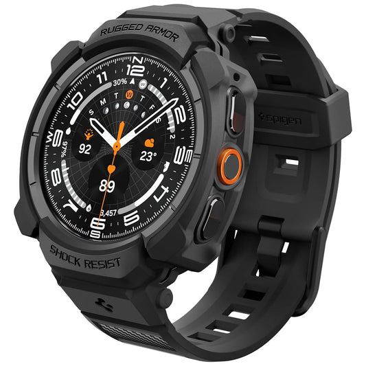 Spigen Rugged Armor Pro hoes voor Samsung Galaxy Watch Ultra2, Mat Zwart ACS11612