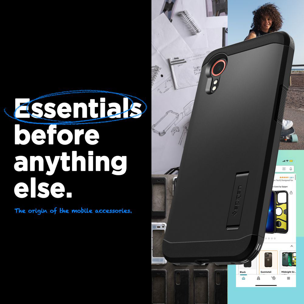Hoes voor Samsung Galaxy Xcover7 G556, Spigen, Tough Armor, Zwart ACS07505