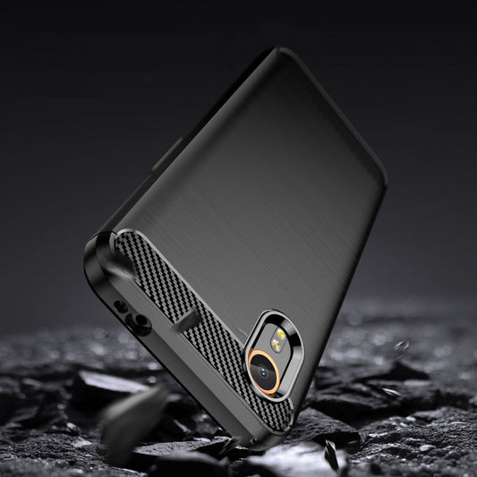 Hoes voor Samsung Galaxy Xcover7 G556, Techsuit, Carbon, Zwart