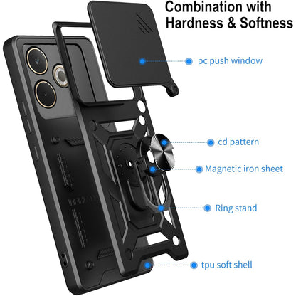 Hoes voor Samsung Galaxy XCover7 Pro, Techsuit, CamShield, Zwart