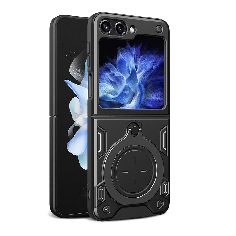 Hoes voor Samsung Galaxy Z Flip5 F731, Techsuit, CamGuard Pro, Zwart