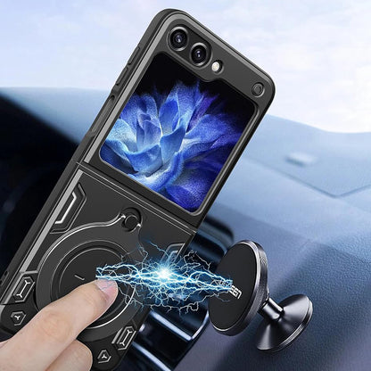 Hoes voor Samsung Galaxy Z Flip5 F731, Techsuit, CamGuard Pro, Zwart