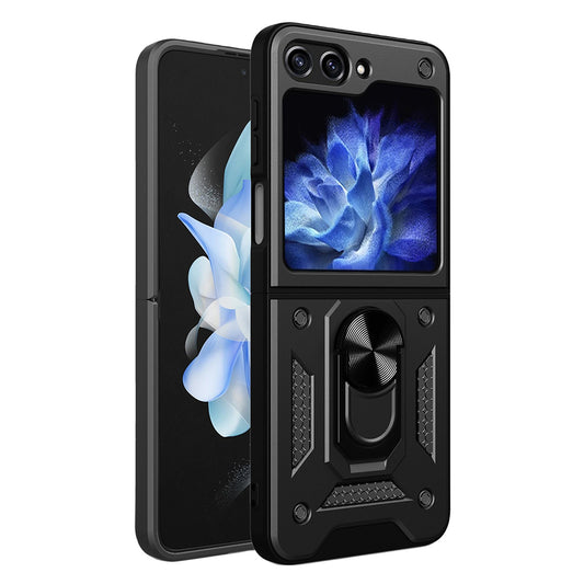 Hoes voor Samsung Galaxy Z Flip5 F731, Techsuit, CamShield, Zwart