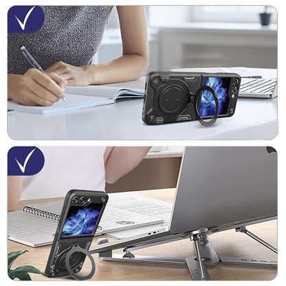 Hoes voor Samsung Galaxy Z Flip7 FE F761 / Z Flip6 F741, Techsuit, CamGuard Pro, Zwart