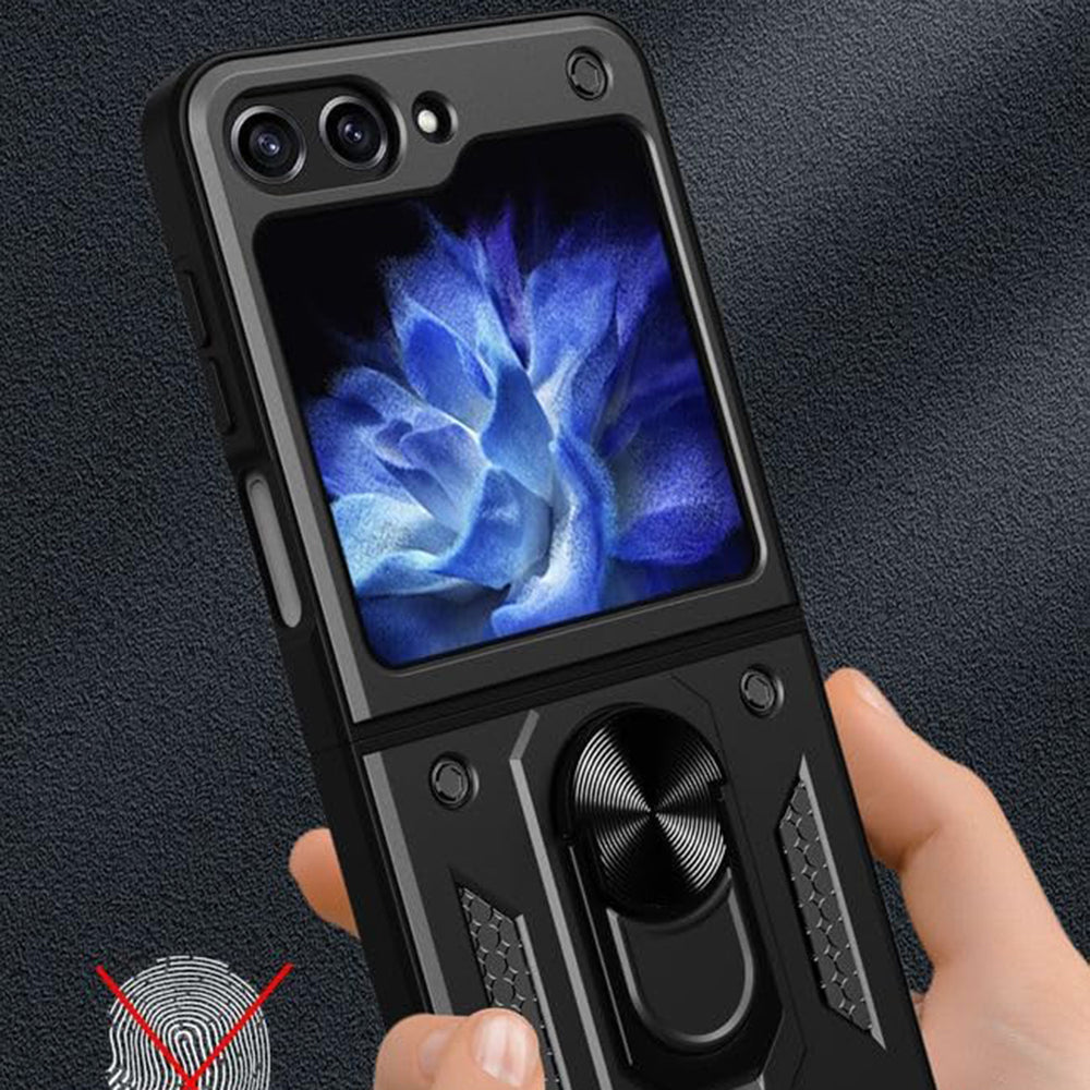 Hoes voor Samsung Galaxy Z Flip7 FE F761 / Z Flip6 F741, Techsuit, CamShield, Zwart