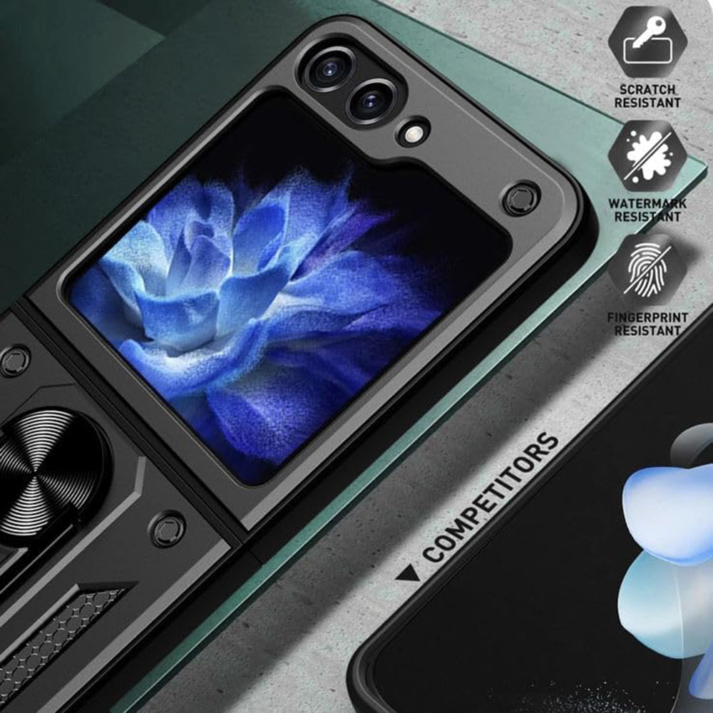 Hoes voor Samsung Galaxy Z Flip7 FE F761 / Z Flip6 F741, Techsuit, CamShield, Zwart