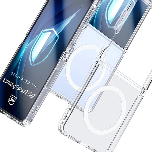 MagSafe-hoes voor Samsung Galaxy Z Flip7 F766, 3MK, Armor MagCase, Transparant