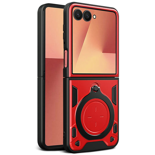 Hoes voor Samsung Galaxy Z Flip7 F766, Techsuit, CamGuard Pro, Rood