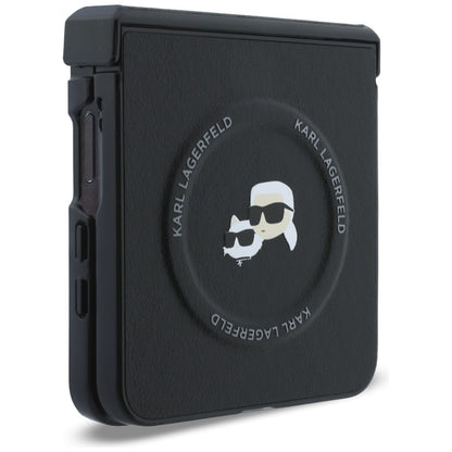 Hoes voor Samsung Galaxy Z Flip8 F776, Karl Lagerfeld, Karl & Choupette Head Pin, Zwart