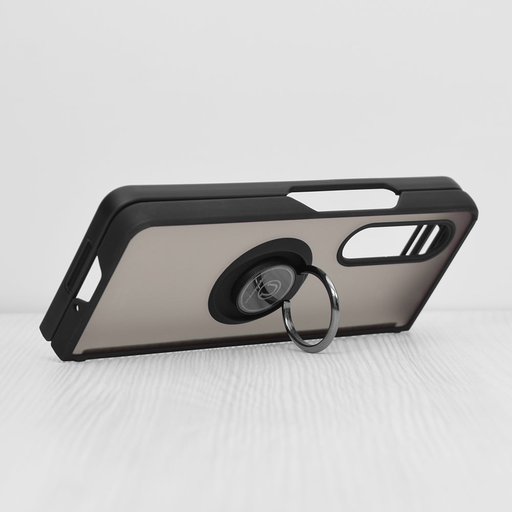 Hoes voor Samsung Galaxy Z Fold3 5G F926, Techsuit, Glinth, Zwart
