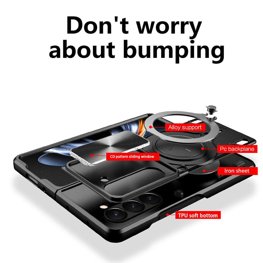 Hoes voor Samsung Galaxy Z Fold5 F946, Techsuit, CamGuard Pro, Zwart