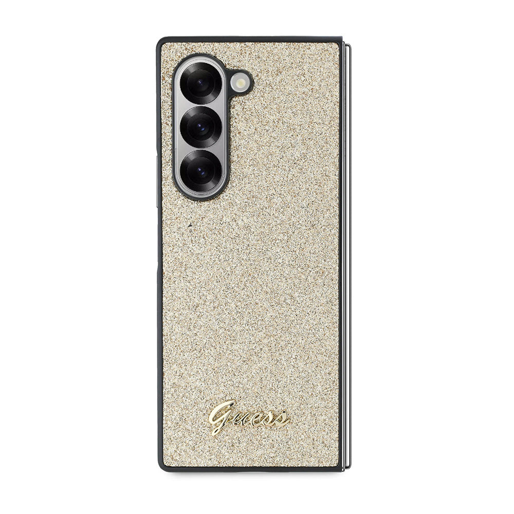 Hoes voor Samsung Galaxy Z Fold6 F956, Guess, Glitter Script, Goud