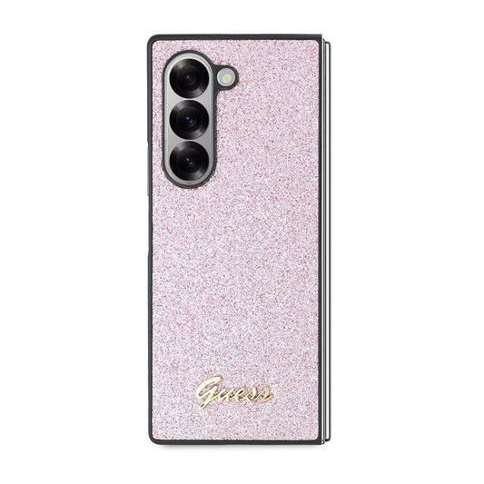 Hoes voor Samsung Galaxy Z Fold6 F956, Guess, Glitter Script, Roze
