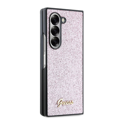 Hoes voor Samsung Galaxy Z Fold6 F956, Guess, Glitter Script, Roze