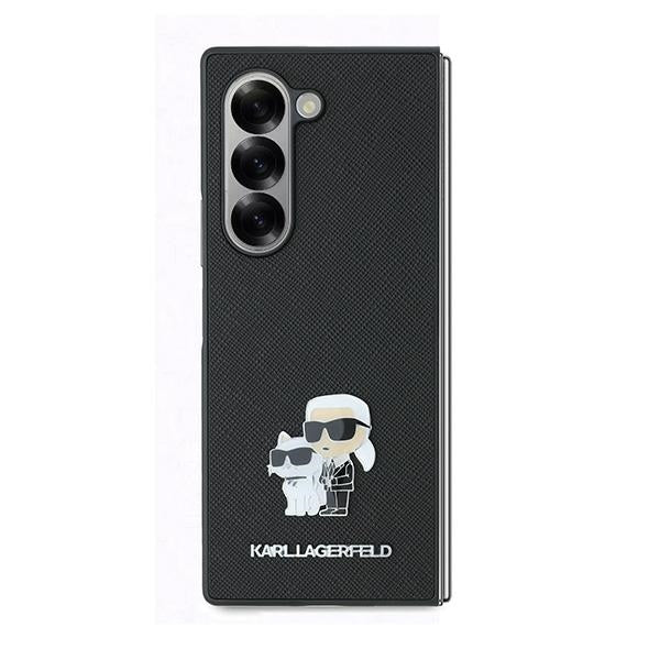 Hoes voor Samsung Galaxy Z Fold6 F956, Karl Lagerfeld, Saffiano Karl & Choupette Metal, Zwart