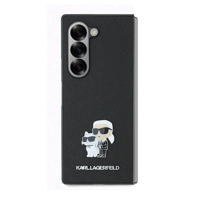 Hoes voor Samsung Galaxy Z Fold6 F956, Karl Lagerfeld, Saffiano Karl & Choupette Metal, Zwart