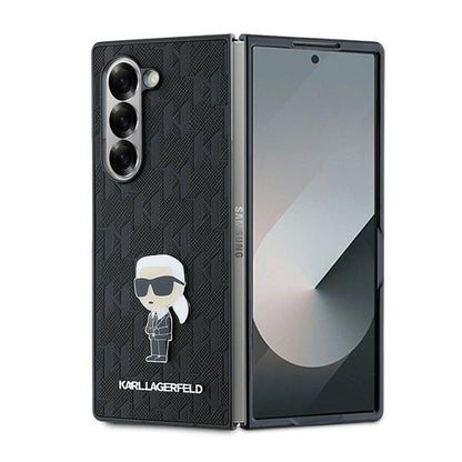 Hoes voor Samsung Galaxy Z Fold6 F956, Karl Lagerfeld, Saffiano Monogram Ikonik, Zwart