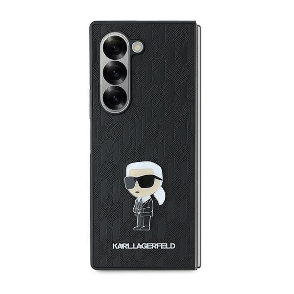 Hoes voor Samsung Galaxy Z Fold6 F956, Karl Lagerfeld, Saffiano Monogram Ikonik, Zwart