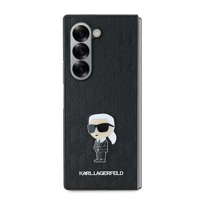 Hoes voor Samsung Galaxy Z Fold6 F956, Karl Lagerfeld, Saffiano Monogram Ikonik, Zwart