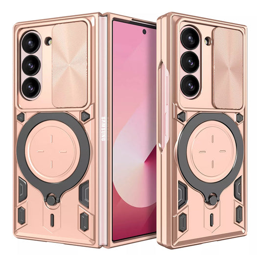 Hoes voor Samsung Galaxy Z Fold6 F956, Techsuit, CamGuard Pro, Roze Goud