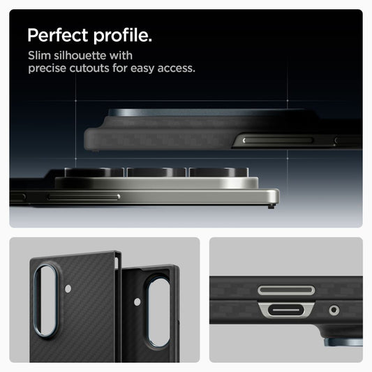 Hoes voor Samsung Galaxy Z Fold7 F966, Spigen, Air Skin, Zwart ACS09555