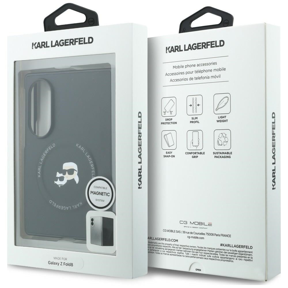 Hoes voor Samsung Galaxy Z Fold8 F971, Karl Lagerfeld, Karl & Choupette Head Pin, Zwart