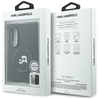 Hoes voor Samsung Galaxy Z Fold8 F971, Karl Lagerfeld, Karl & Choupette Head Pin, Zwart