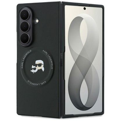 Hoes voor Samsung Galaxy Z Fold8 Ultra F976, Karl Lagerfeld, Karl & Choupette Head Pin, Zwart