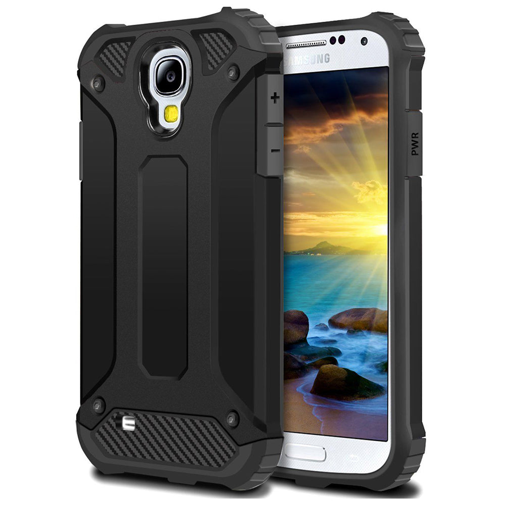 Hoes voor Samsung I9500 Galaxy S4, Techsuit, Hybrid Armor, Zwart