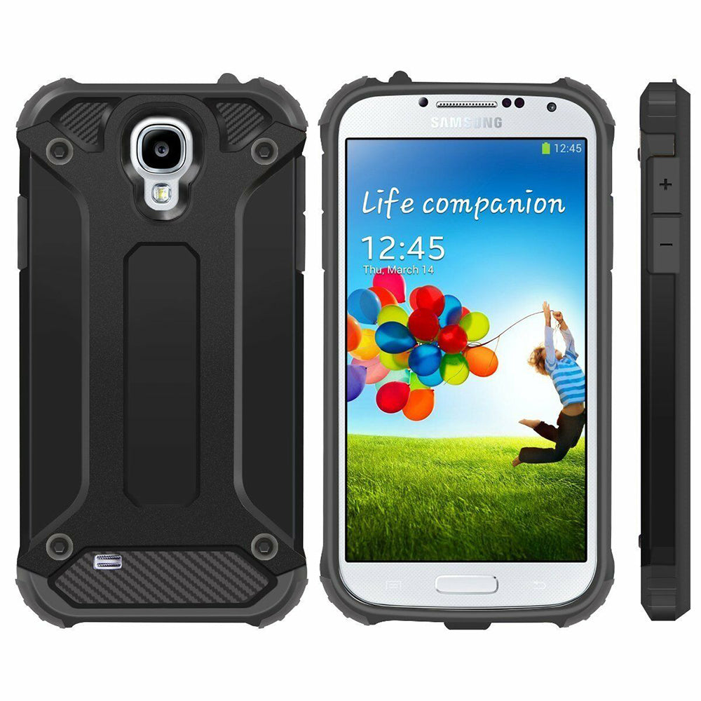 Hoes voor Samsung I9500 Galaxy S4, Techsuit, Hybrid Armor, Zwart