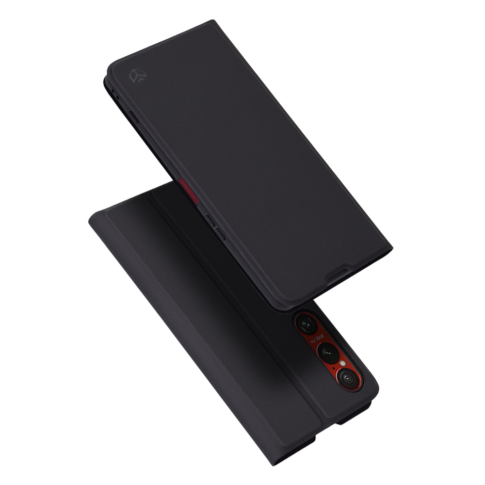 Hoes voor Sony Xperia 1 VI, Techsuit, Magskin Book, Zwart
