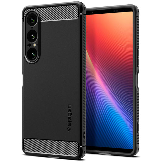 Hoes voor Sony Xperia 1 VII, Spigen, Rugged Armor, Matzwart