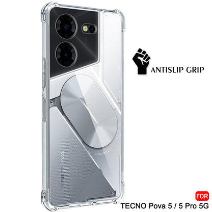 Hoes voor Tecno Pova 5 Pro, Techsuit, Schokbestendig Helder, Transparant