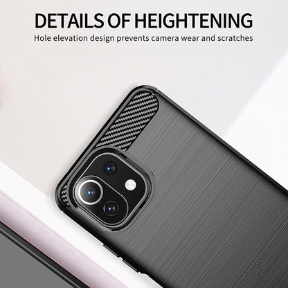 Hoes voor Xiaomi 11 Lite 5G NE / Mi 11 Lite 5G / 11 Lite, Techsuit, Carbon, Zwart