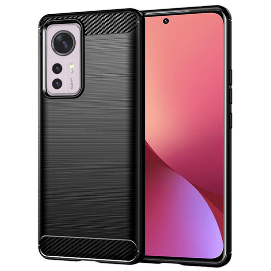 Hoes voor Xiaomi 12X / 12, Techsuit, Carbon, Zwart