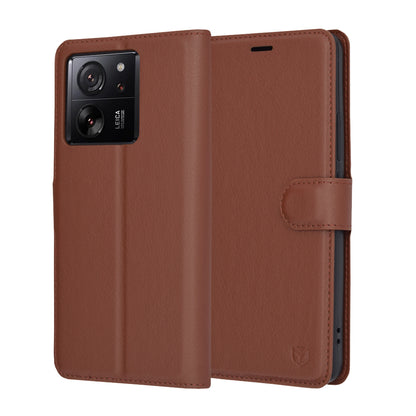 Hoes voor Xiaomi 13T Pro / 13T, Techsuit, Leather Folio, Bruin