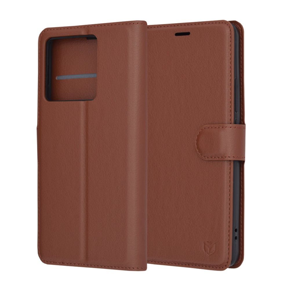 Hoes voor Xiaomi 13T Pro / 13T, Techsuit, Leather Folio, Bruin