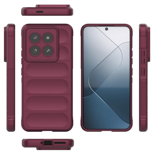Hoesje voor Xiaomi 14 Pro, Techsuit, Magic Shield, Wijnrood