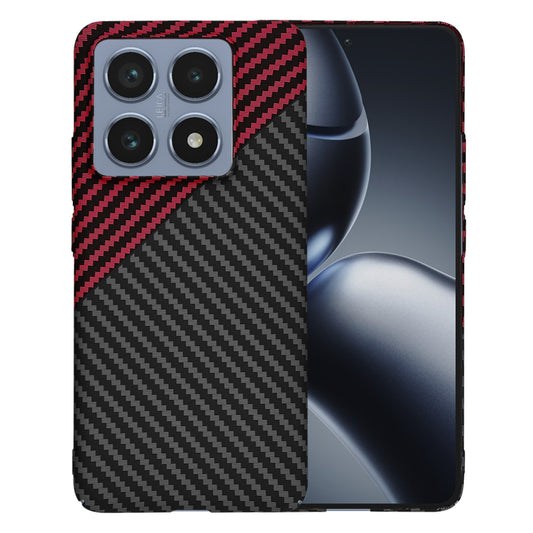 Hoes voor Xiaomi 14T Pro, Techsuit, Carbonite FiberShell, Zwart Rood