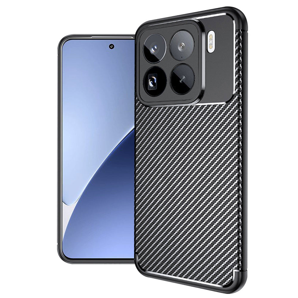 Hoes voor Xiaomi 15 Pro, Techsuit, CarbonFiber, Zwart