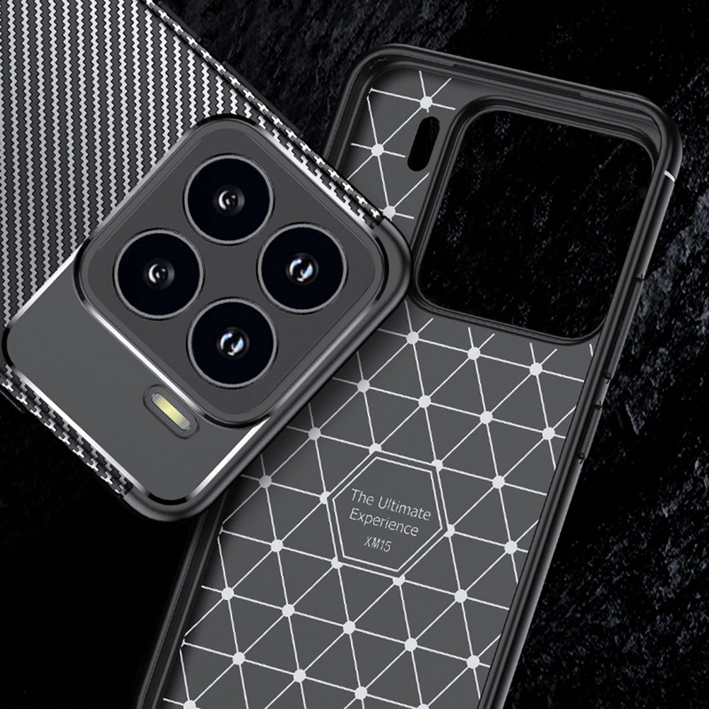 Hoes voor Xiaomi 15 Pro, Techsuit, CarbonFiber, Zwart