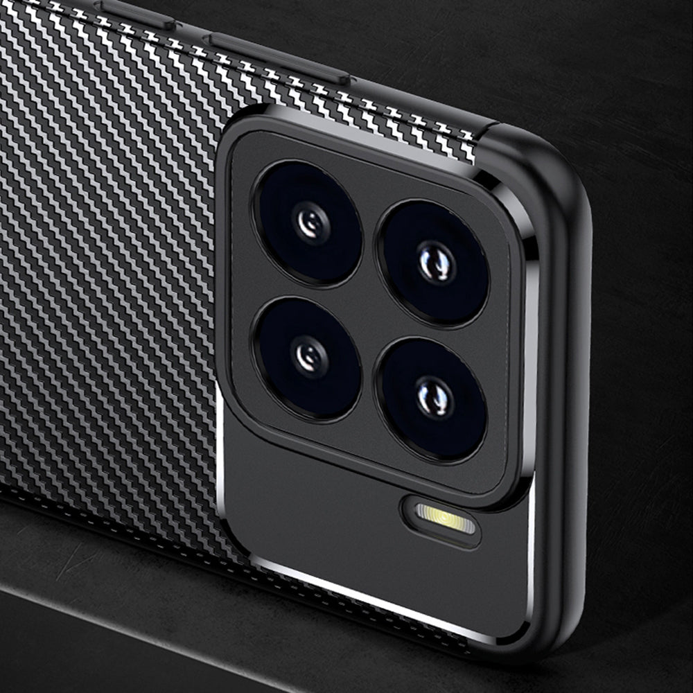 Hoes voor Xiaomi 15 Pro, Techsuit, CarbonFiber, Zwart