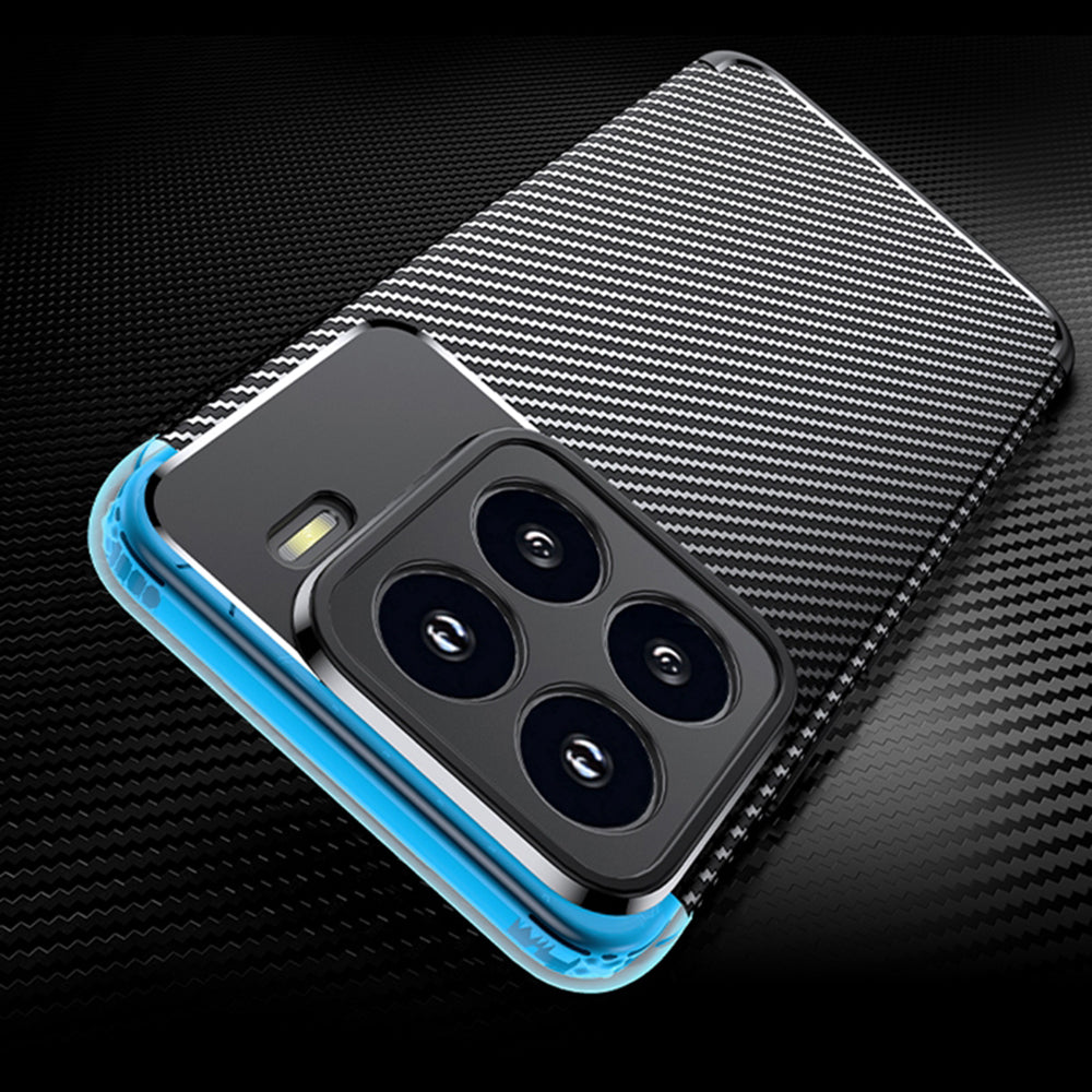 Hoes voor Xiaomi 15 Pro, Techsuit, CarbonFiber, Zwart