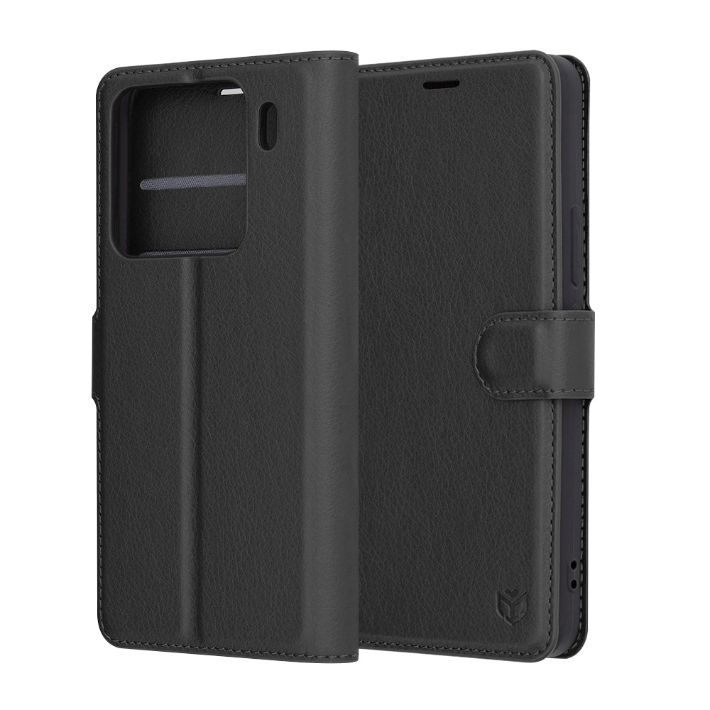 Hoes voor Xiaomi 15 Pro, Techsuit, Leather Folio, Zwart