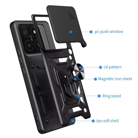 Hoes voor Xiaomi 15, Techsuit, CamShield, Zwart